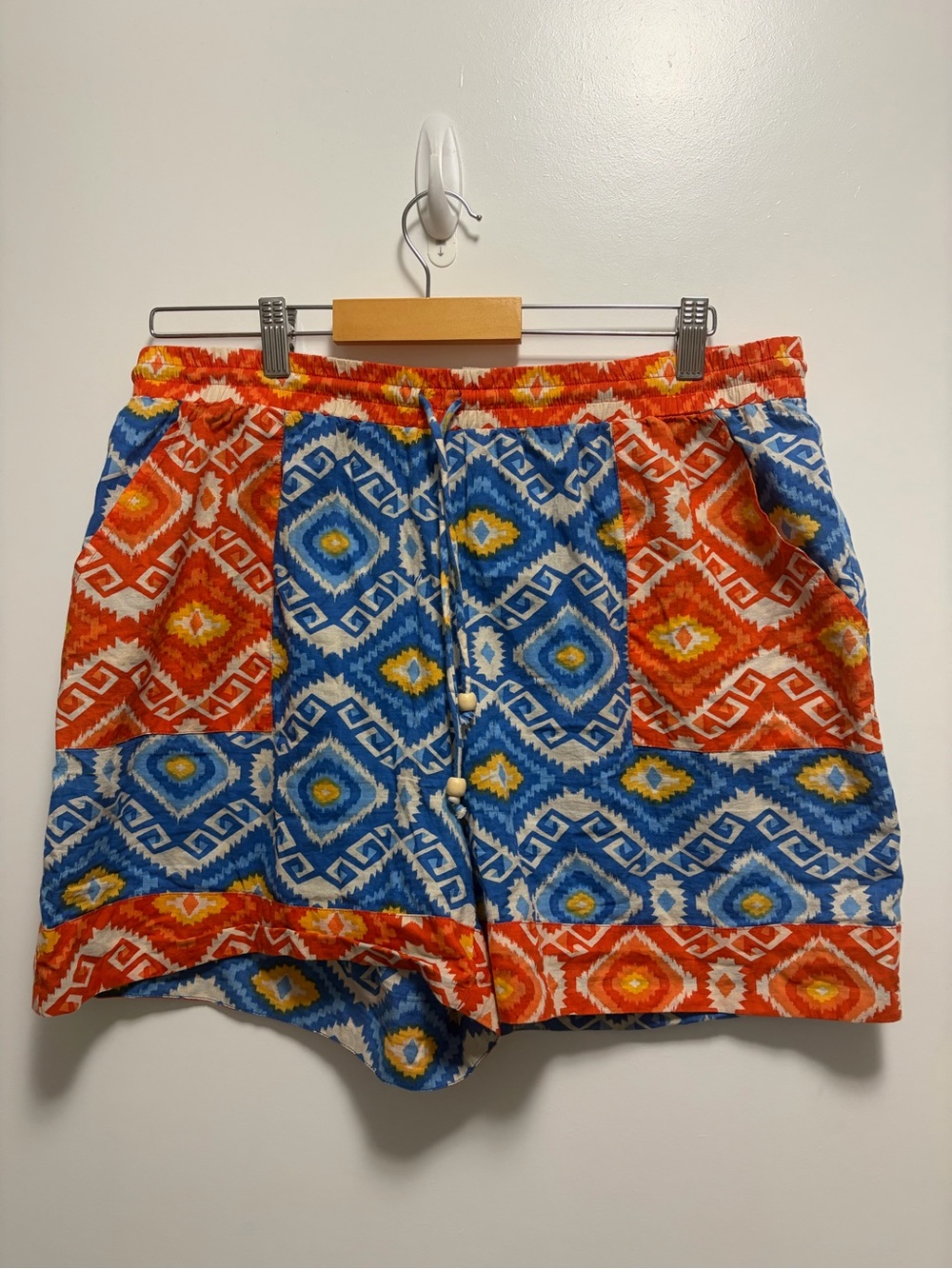 Ivy Jane Geometric Southwestern Print Shorts Orange and Blue Women’s Size Large